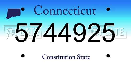 5744925 Connecticut License Plate