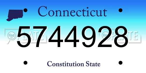 5744928 Connecticut License Plate