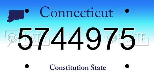 5744975 Connecticut License Plate