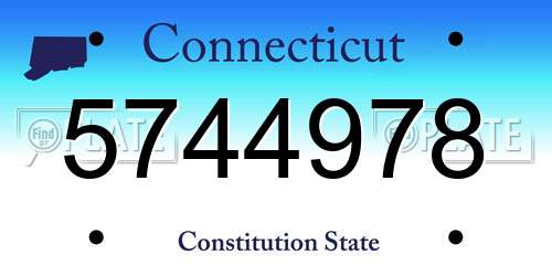 5744978 Connecticut License Plate