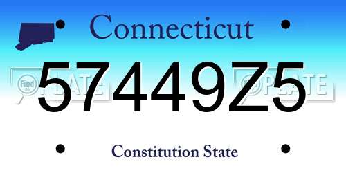57449Z5 Connecticut License Plate
