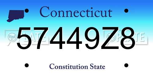 57449Z8 Connecticut License Plate