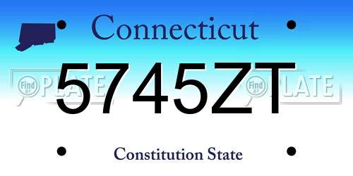 5745ZT Connecticut License Plate