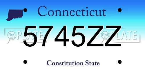 5745ZZ Connecticut License Plate