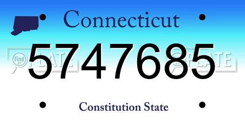 5747685 Connecticut License Plate