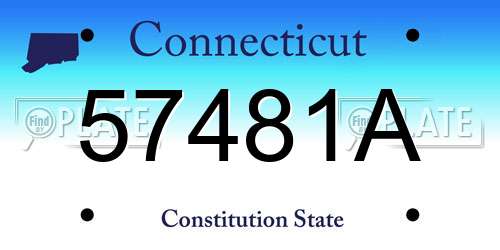 57481A Connecticut License Plate