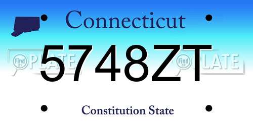 5748ZT Connecticut License Plate
