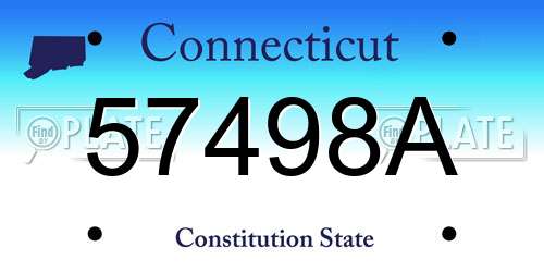 57498A Connecticut License Plate