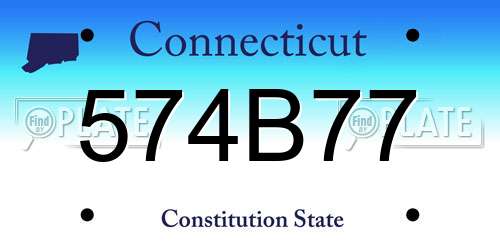 574B77 Connecticut License Plate