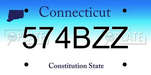 574BZZ Connecticut License Plate