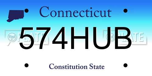 574HUB Connecticut License Plate