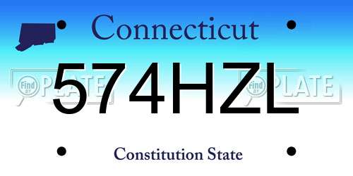 574HZL Connecticut License Plate