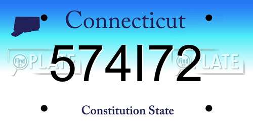 574I72 Connecticut License Plate