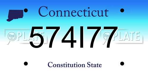 574I77 Connecticut License Plate