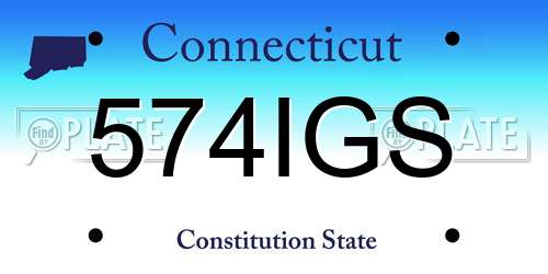 574IGS Connecticut License Plate