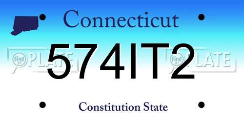 574IT2 Connecticut License Plate
