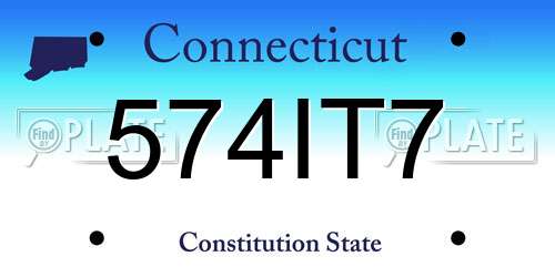574IT7 Connecticut License Plate