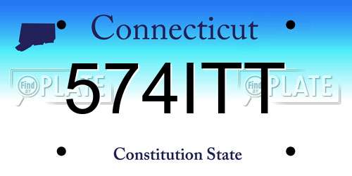 574ITT Connecticut License Plate