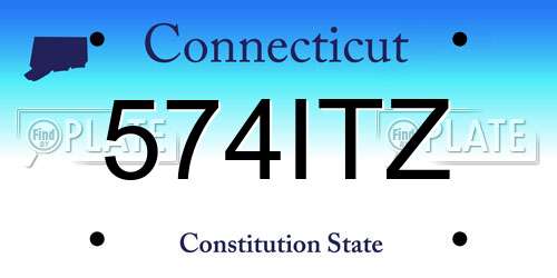 574ITZ Connecticut License Plate