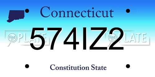 574IZ2 Connecticut License Plate