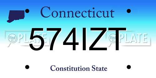 574IZT Connecticut License Plate