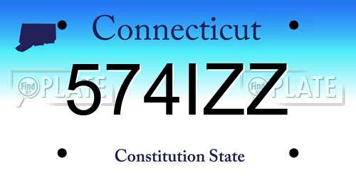 574IZZ Connecticut License Plate