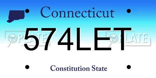 574LET Connecticut License Plate