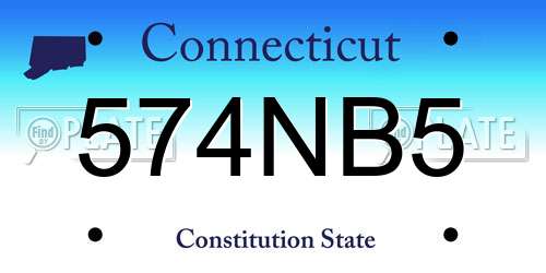 574NB5 Connecticut License Plate