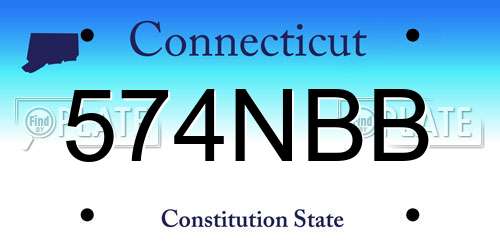 574NBB Connecticut License Plate