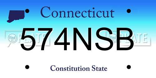 574NSB Connecticut License Plate