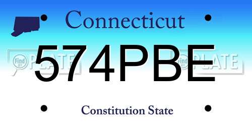 574PBE Connecticut License Plate
