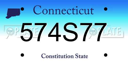574S77 Connecticut License Plate