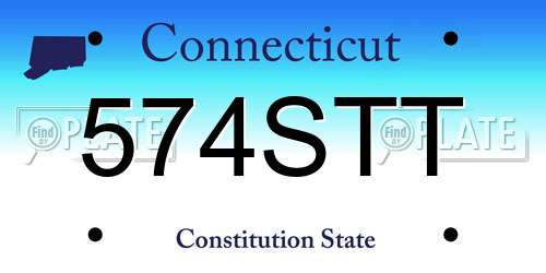 574STT Connecticut License Plate
