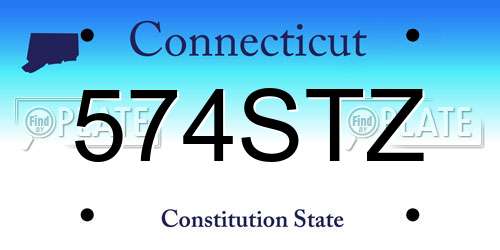 574STZ Connecticut License Plate
