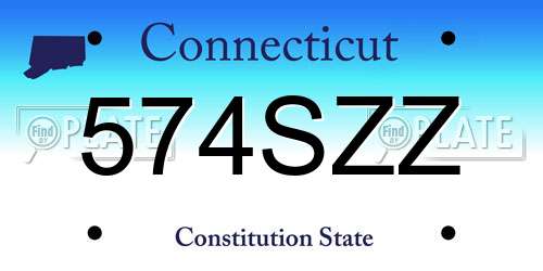 574SZZ Connecticut License Plate
