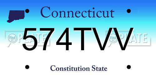 574TVV Connecticut License Plate