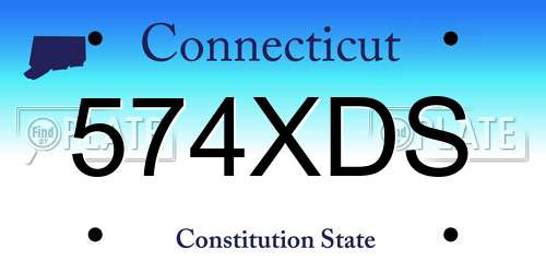 574XDS Connecticut License Plate