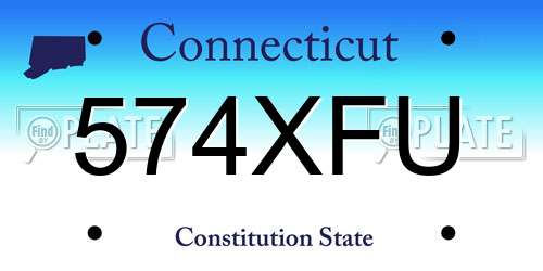 574XFU Connecticut License Plate
