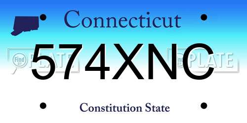 574XNC Connecticut License Plate