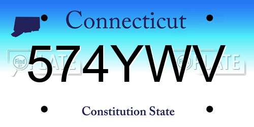 574YWV Connecticut License Plate