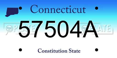 57504A Connecticut License Plate
