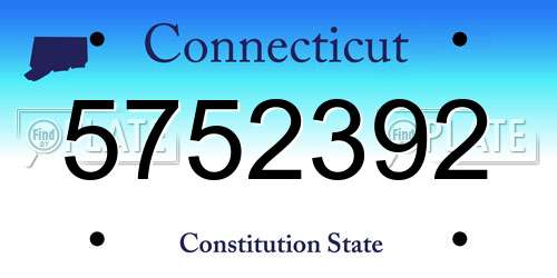 5752392 Connecticut License Plate