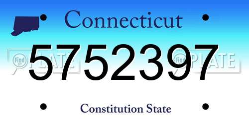 5752397 Connecticut License Plate