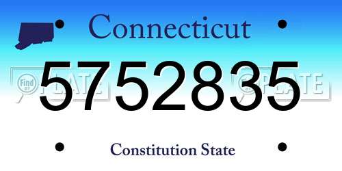 5752835 Connecticut License Plate