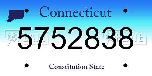 5752838 Connecticut License Plate