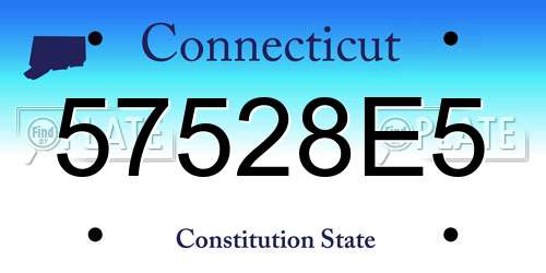 57528E5 Connecticut License Plate