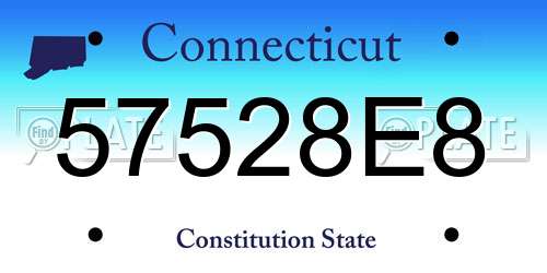 57528E8 Connecticut License Plate