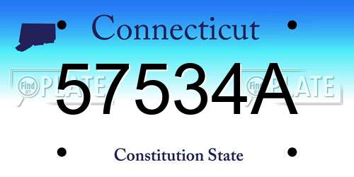 57534A Connecticut License Plate
