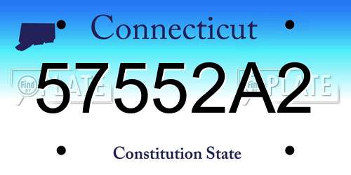 57552A2 Connecticut License Plate