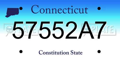 57552A7 Connecticut License Plate